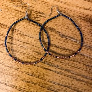 ‘Indigo’ seed bead earrings